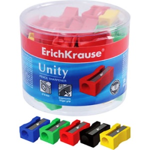Точилка /55шт " Erich Krause " Unity на одно отверстие, в пластиковом стакане