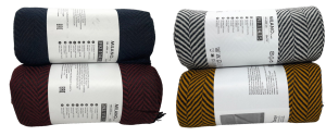 Плед 150*200см, шерсть, полосы, микс