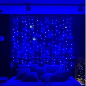яяя Гирлянда Штора, 2*2м 240LED, цв синий., белый провод