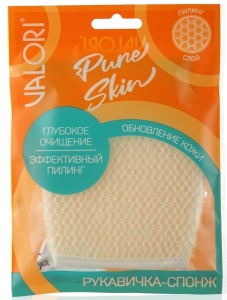 Спонж Рукавичка для умывания лица Valori Pure skin, 10x8 в пакете