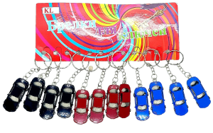 Брелок Машинка, мет., 4см (ЦЕНА ЗА 12ШТ) микс, европодвес