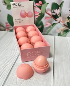 Бальзам для губ EOS, персик, 15гр, 8шт в уп., (цена за 1шт)