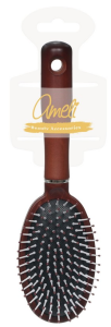 Расческа "Ameli" массажная 25*8см, овальная с деревяной ручкой, на листе, подвес 