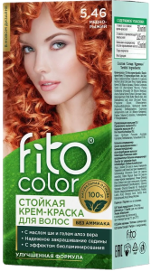 Крем-краска стойкая для волос 115мл, тон 5.46 медно-рыжий Fito Сolor, без аммиака