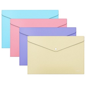 Папка на кнопке Erich Krause А4 Diagonal Pastel ассорти, пластик 0,18мм, текстура 