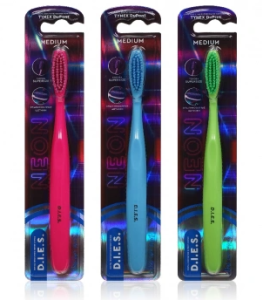 Зубная щетка D.I.E.S. Neon средняя, микс, блистер