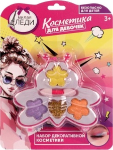 Косметика "Пчелка", (тени для век, тени для век с блестками), 13х17см, блистер