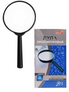 Лупа TM"Profit" диаметр 100мм, кратность увеличения 3, в кор.