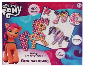 Набор для творчества Аквамозаика, 23*18*7см, Мой Маленький Пони, 400бусин, 