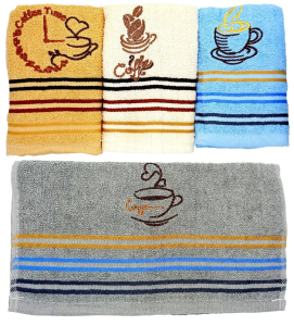 Полотенце махр, 68*33см, с рис. Кофе, хлопок, микс
