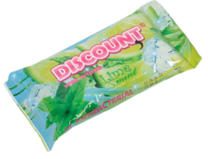 Салфетки влажные 15шт Discount мята и лайм