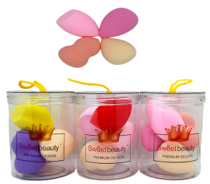 Спонж для макияжа "Sweet beauty" 4в1, 11*8,5см, микс, в кор.