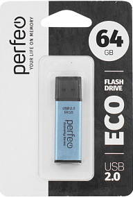 Флеш-накопитель USB 2.0, 64GB Perfeo E03 Economy series (зеленый) блистер