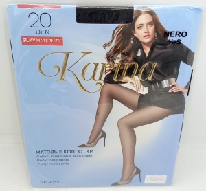 Колготки 20 DEN, 1/2-S "Karina" цв. Nero, черн. матовые, в кор.