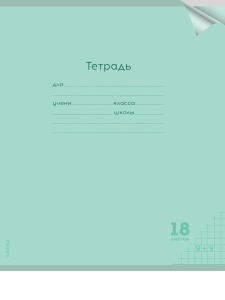 Тетрадь КЛЕТКА 18л. (ЦЕНА ЗА 10ШТ) проз.пласт.обл. plastic cover КЛАССИКА NEW ЗЕЛЕНАЯ