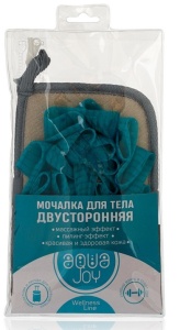 Мочалка для тела, 18*12см, Двусторонняя, Aqua Joy, в пакете