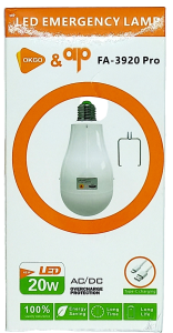 Лампа FA-3920, AC90V-265V, Type-C + бат. в компл., 20w, подвес, в кор