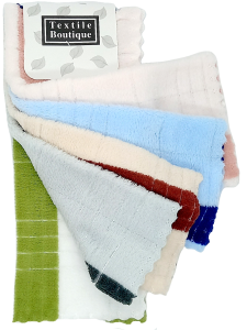 Салфетка фибра "Textile" 28,5*28,5см, (ЦЕНА ЗА 5ШТ), полосы, микс