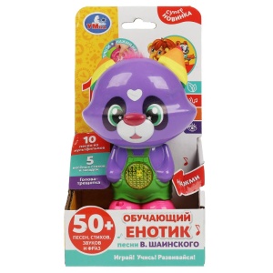Енотик песни в.шаинского 8*15*6см (50 стихов,звуков,фраз.свет.трещотка.бат.) Умка в кор