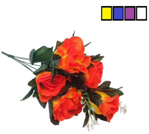 Цветок искусственный Роза, 50см, 6голов, микс