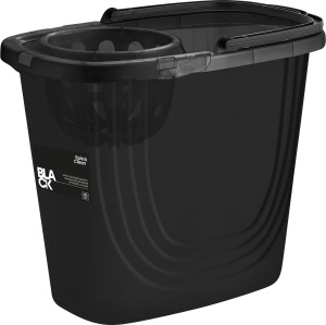 Ведро прямоугольное Spin&Clean Black с отжимом 10 л