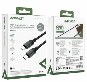 Кабель Cefast Type-C to Type-C 1,2м, цв. черн.