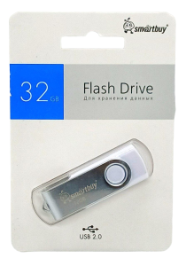 Флеш-накопитель USB 2.0, 32GB SmartBuy Twist (белый) блистер