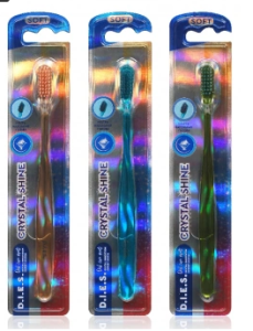 Зубная щетка D.I.E.S. Crystal Shine мягкая, микс, блистер
