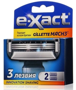 Сменные кассеты для бритья 2шт., E-Xact с увлажняющей полоской 3лезвия, в кор.