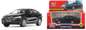 Машина металл BMW X6 длина 10,5 см, инерц, черный, Технопарк, в кор