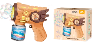 Генератор мыльных пузырей "Bubble Gun" 15*13см, музыка, свет, цв.коричневый, в кор.