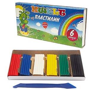 Пластилин 6цв, 90г, 17*8см, со стеком, в кор.