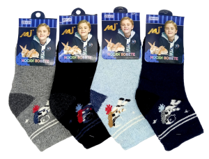 Носки дет. "MJ" р 26-31 (ЦЕНА ЗА 12ПАР) хлопок, с рис., микс