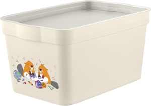 Ящик для хранения Keeplex коллекция School, с крышкой, soft-touch, 2,3л, 211х141х110