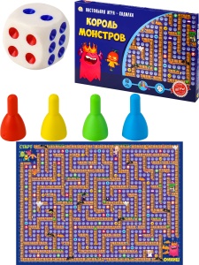 Настольная игра ходилка "КОРОЛЬ МОНСТРОВ", 33,9 см х 22,9 см, в коробке