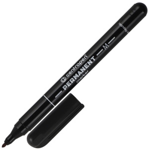 Маркер " Centropen " перманентный, (ЦЕНА ЗА 10ШТ) черный, 1мм пулевидный наконечник