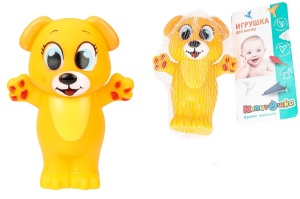 Игрушка для купания, Собачка 9 см, в сетке, "КАПИТОШКА"