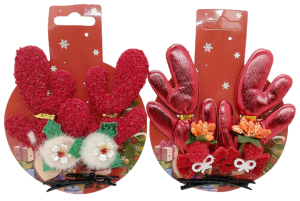 яяя Заколка Новогодняя, 2шт (ЦЕНА ЗА 2ШТ) Рога, 4*11см, микс
