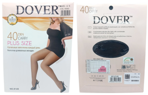 Колготки жен. "Dover" р. 6-8, цв. черный, 40DEN, в инд. уп.