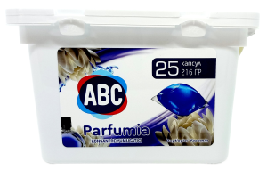 Капсулы для стирки ABC 216гр, 25шт, Parfumia для белого и цветного, в кор.