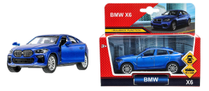 Машина металл BMW X6, 10см, двери, инерция - в кор.