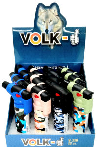Зажигалка - Горелка Volk, рис. камуфляж, 12шт (ЦЕНА ЗА 12ШТ), микс
