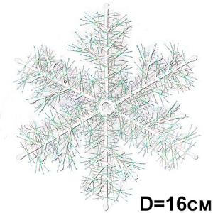 Снежинки 14*16см, по 3шт / 10шт в уп (цена за 10шт)