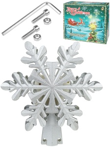 яяя Наконечник на елку (с проекцией) "Чудесная снежинка" 22*20см LED, подключение USB, пластик
