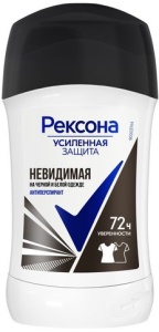Дезодорант-стик жен. Рексона, 40мл Невидимый на черном и белом