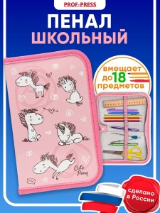 Пенал 1-секц, большой РИСУНКИ ПОНИ, 190х115мм, ламинированный картон