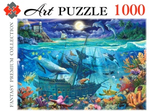 Пазлы "Art Puzzle" НОЧЬ В ОКЕАНЕ, 23*18см, 1000эл. в кор.