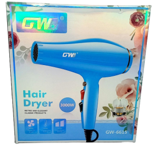 Фен для волос GW-6615, 3000W, 1 насадка, 27*25см, в кор.
