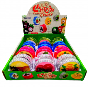 Игрушка ЙО-ЙО Фрукты / овощи d=5,5см / свет., 12шт (цена за 1 шт)  микс