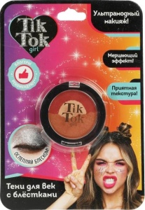 АКЦИЯ!!! (1+1) Тени для век "TIK TOK GIRL", 11x16см, трехцветные №2, блистер